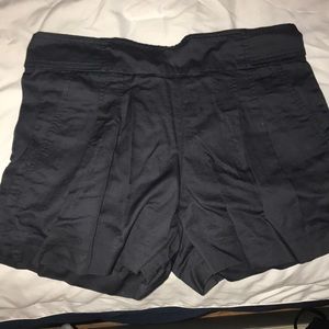 Navy French Connection pleated front shorts
